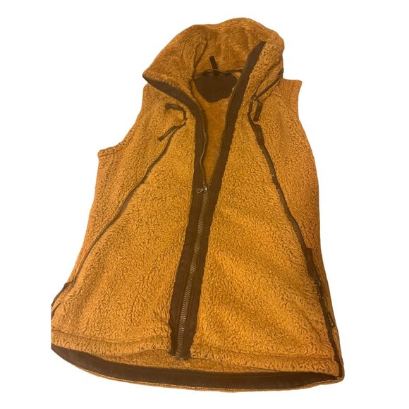 Kuhl Womens Mustard Yellow Full Zip Collard Sherpa Vest Sz Medium - Picture 1 of 6